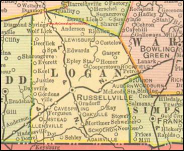 Map of Logan County